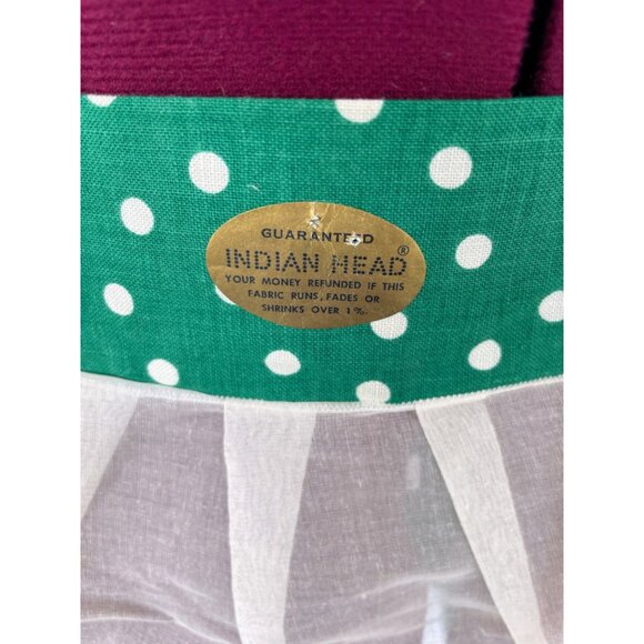 Vintage 1950s Half Apron Organdy Linen Gree Polka dot Original tags - Picture 3 of 11